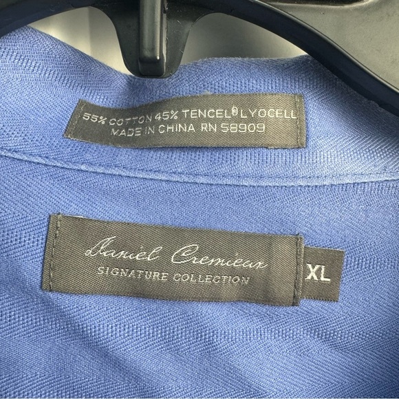 Daniel Cremieux Signature Collection Short Sleeve Button Up Men Size XL Blue - Picture 5 of 8
